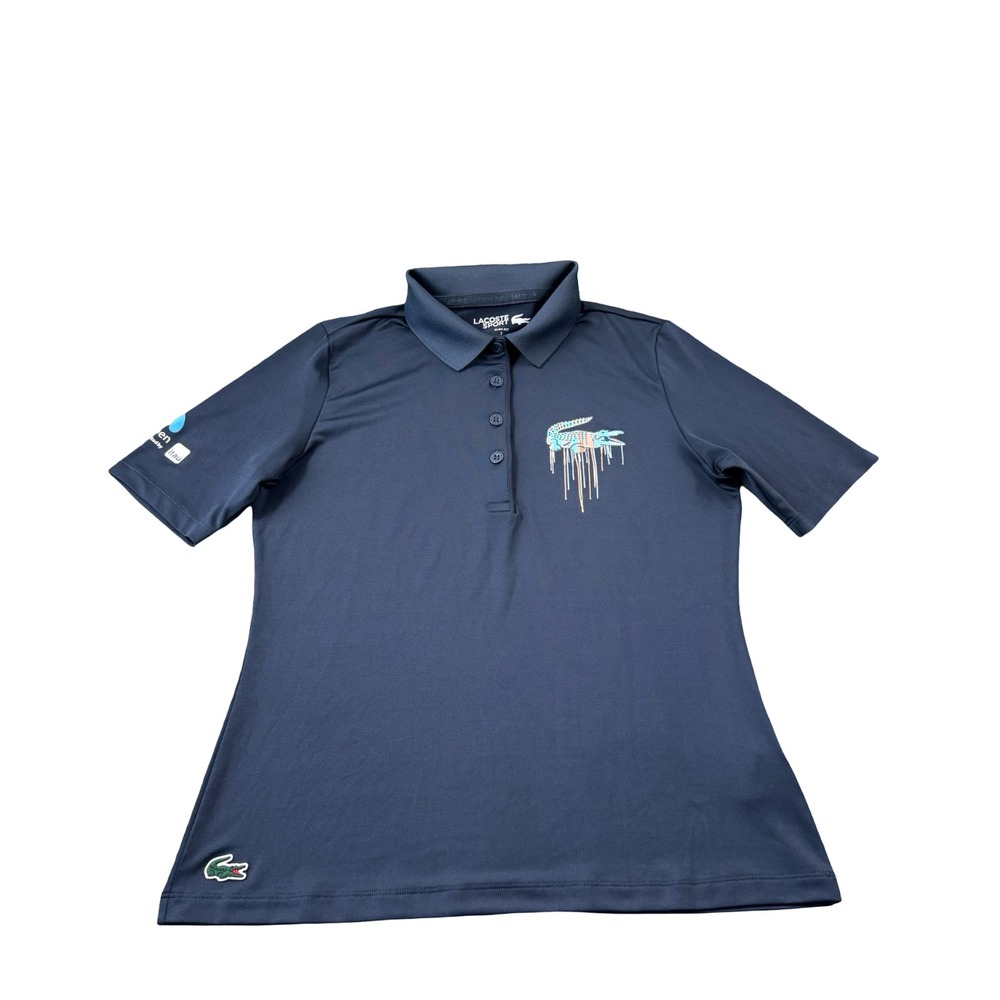 Lacoste Sport Navy Blue Ultra dry Miami Open Performance Polo Slim Small